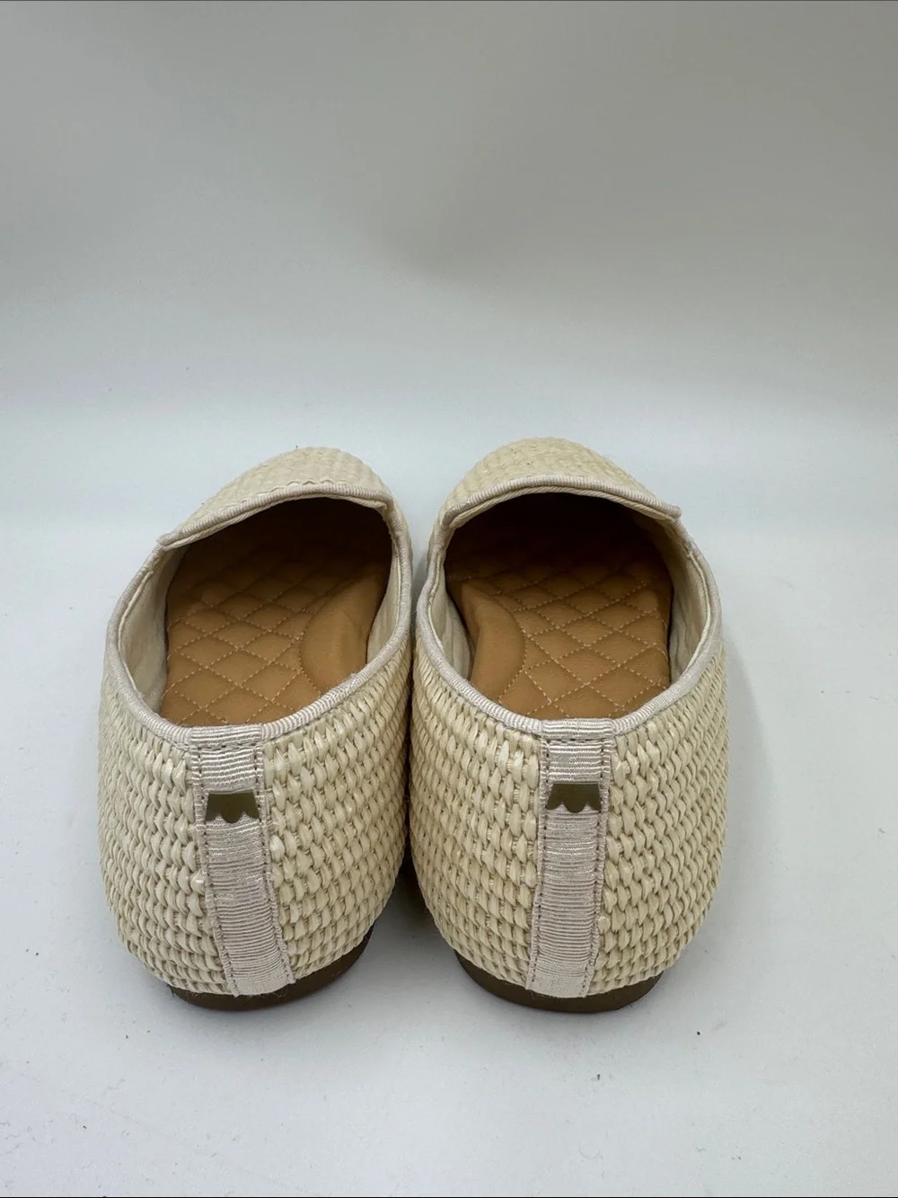 Birdies Cream Woven Slip-On Loafers